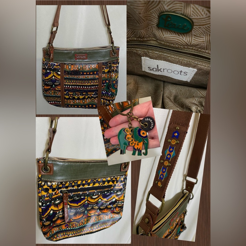 Like New Sakroots Peace Colorful Shoulder /Crossbody Bag/Purse